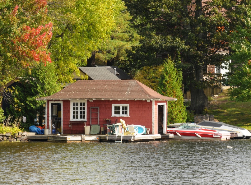 Boathouse with two boats