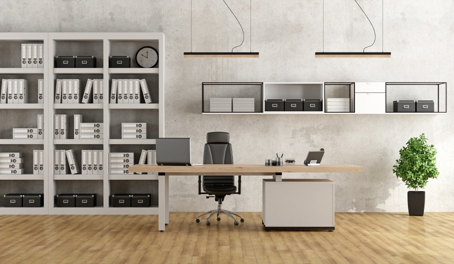 Black and white modern office